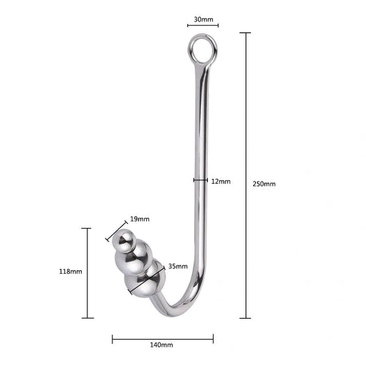 Anal Hooks with Anal Elegant 5334 Hook and Beaded Cuffs Collar 0905